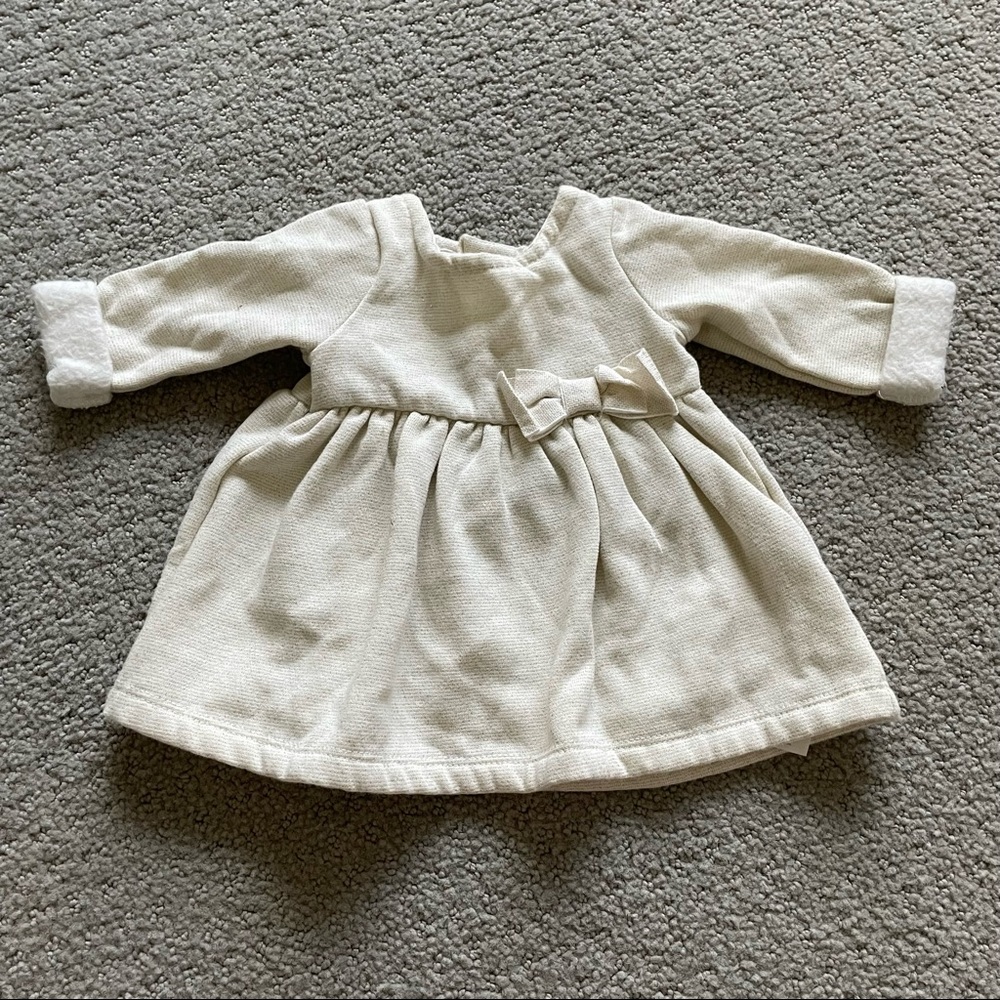 NWOT Carters Tan Dress with Bow Waist